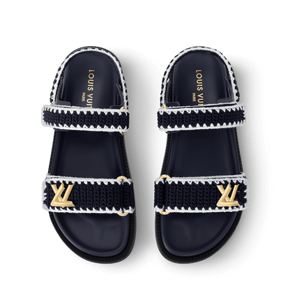 LV Sunset Comfort Designer Sandals Blue/White