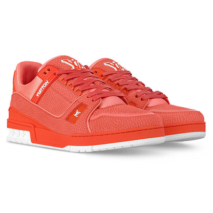 LV Trainer Grained Calf Leather Pastel Orange Collection