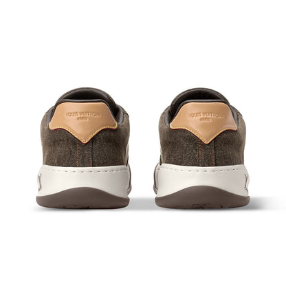 LV Tilted Designer Sneakers Brown Denim