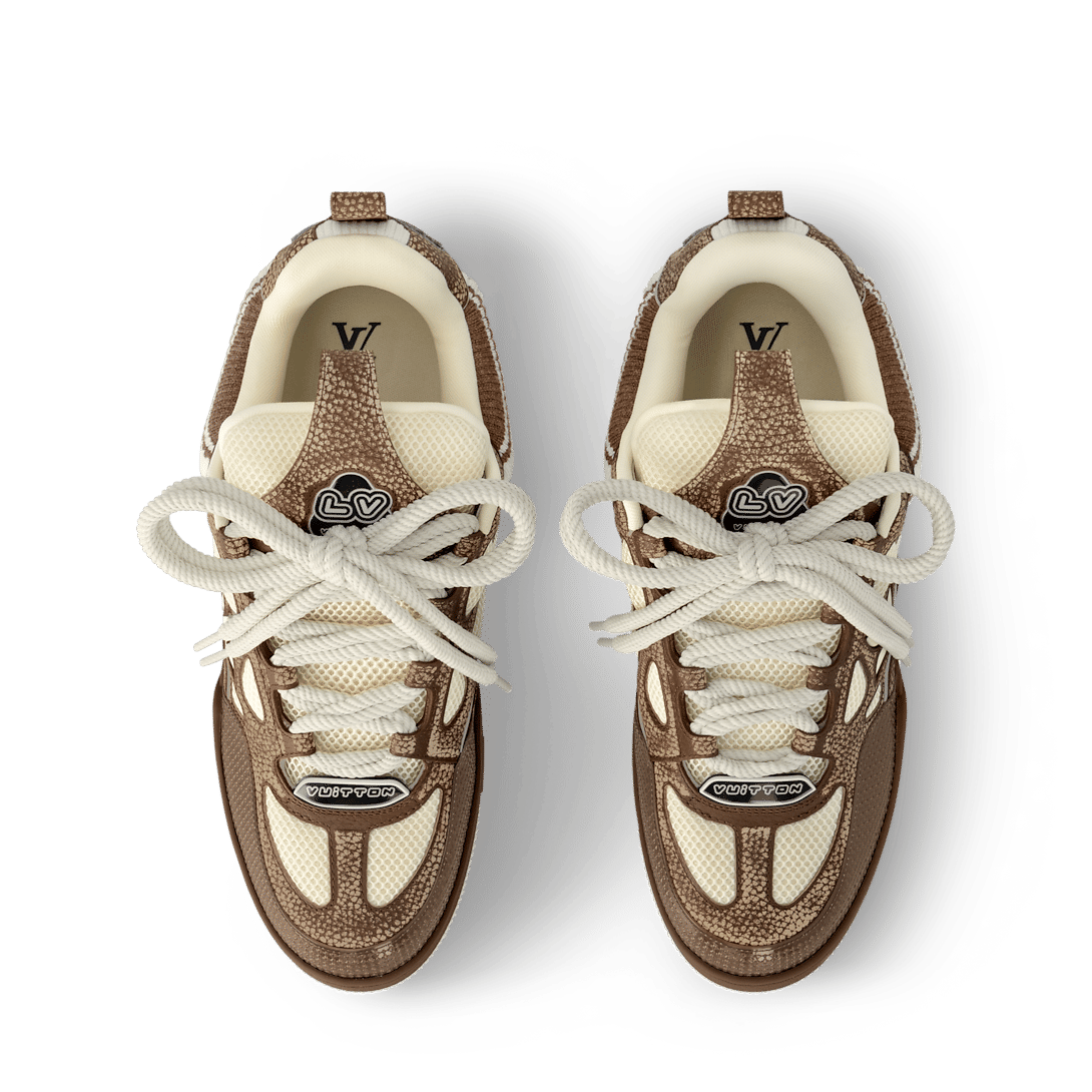 LV Skate Designer Sneakers Brown Crystal