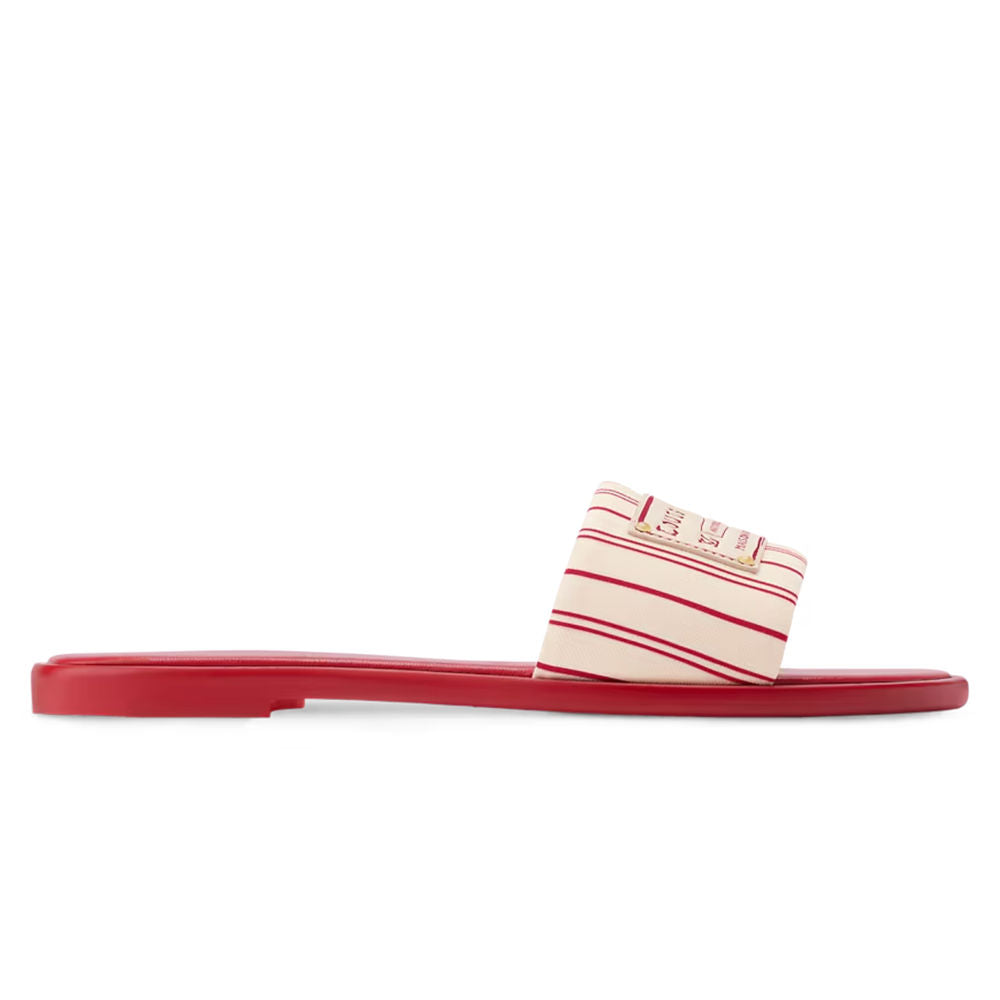 LV Lily Flat Classic Mules Sandals Red