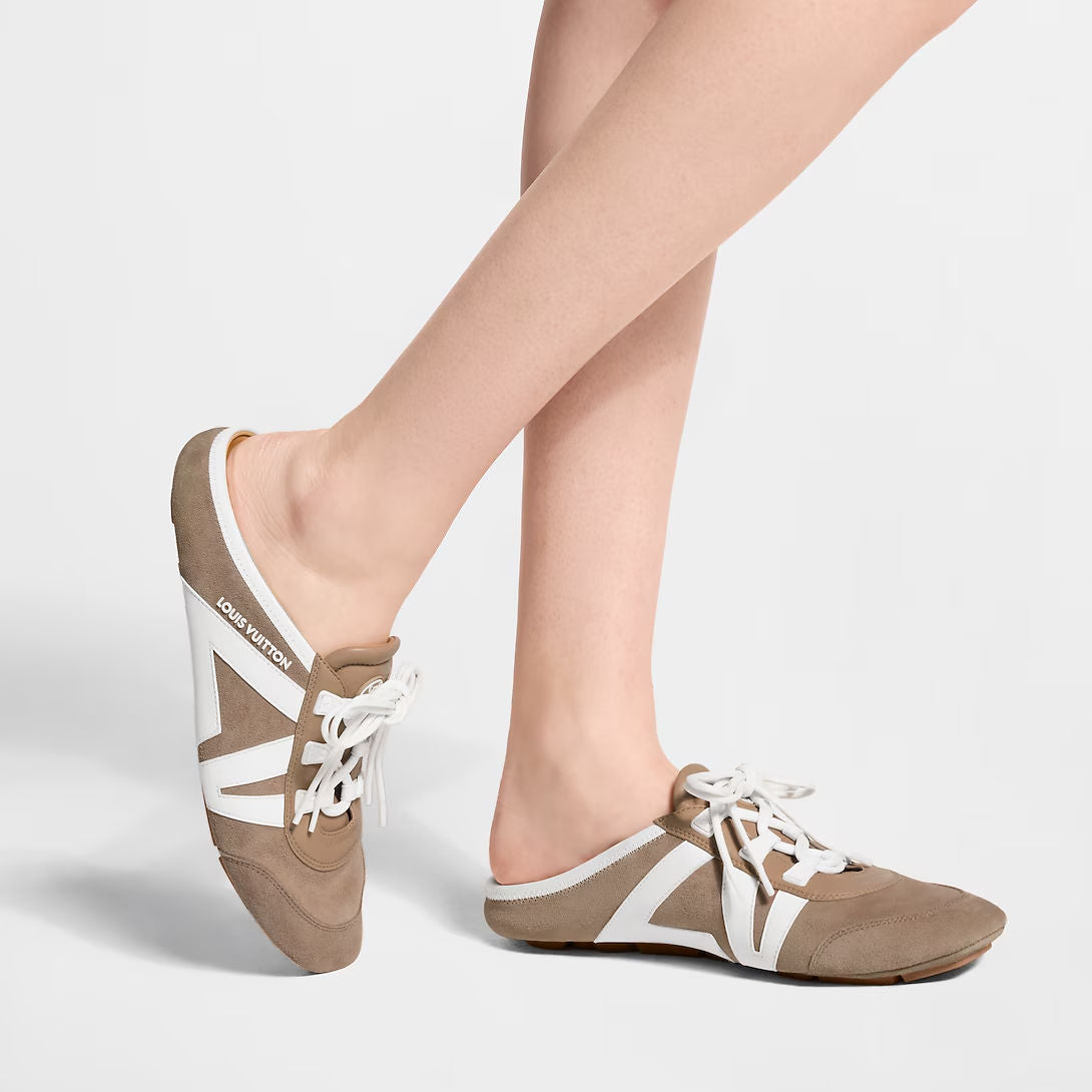 LV Designer Sneakersina Open Back Hazelnut Brown