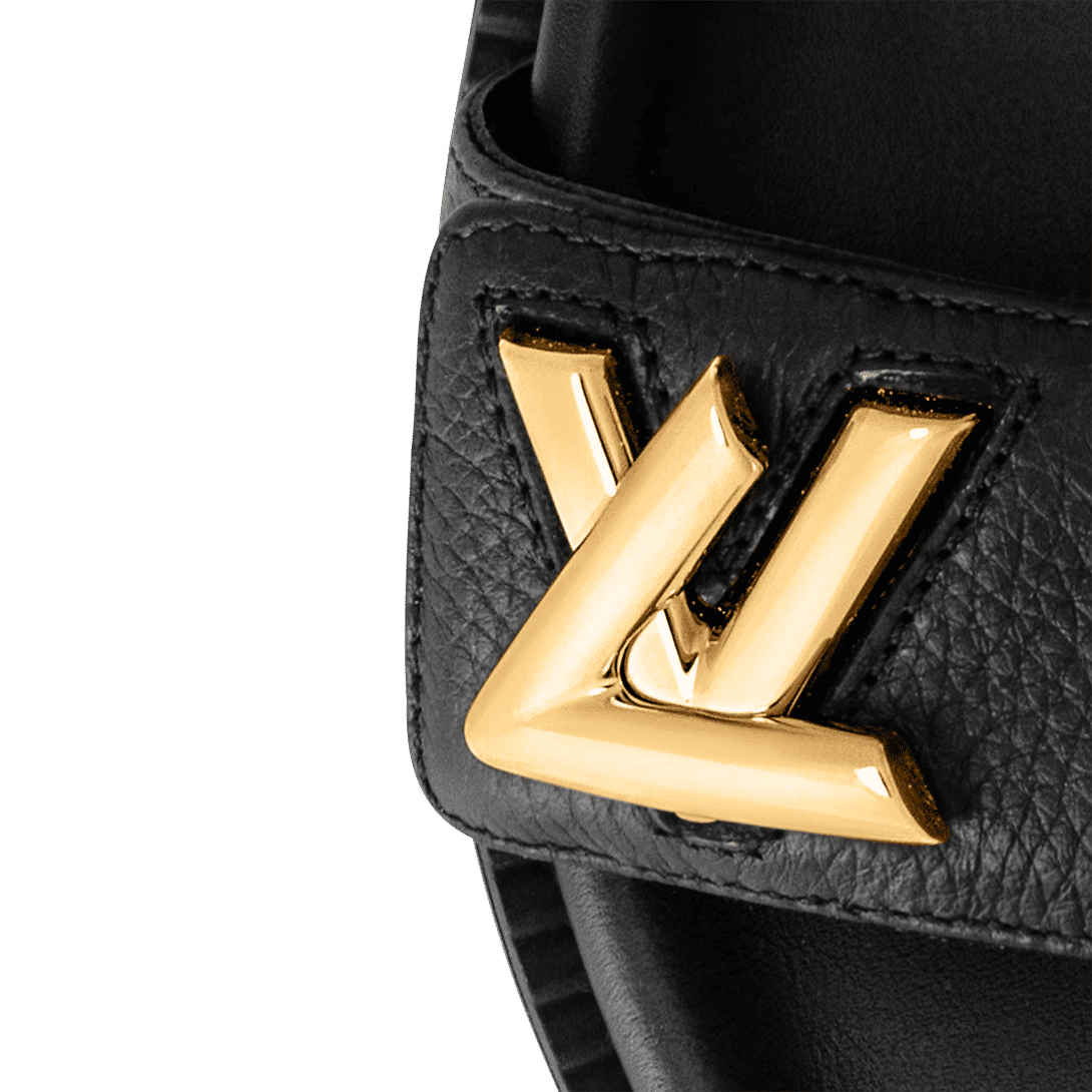 LV Sunset Designer Flat Sandals Black