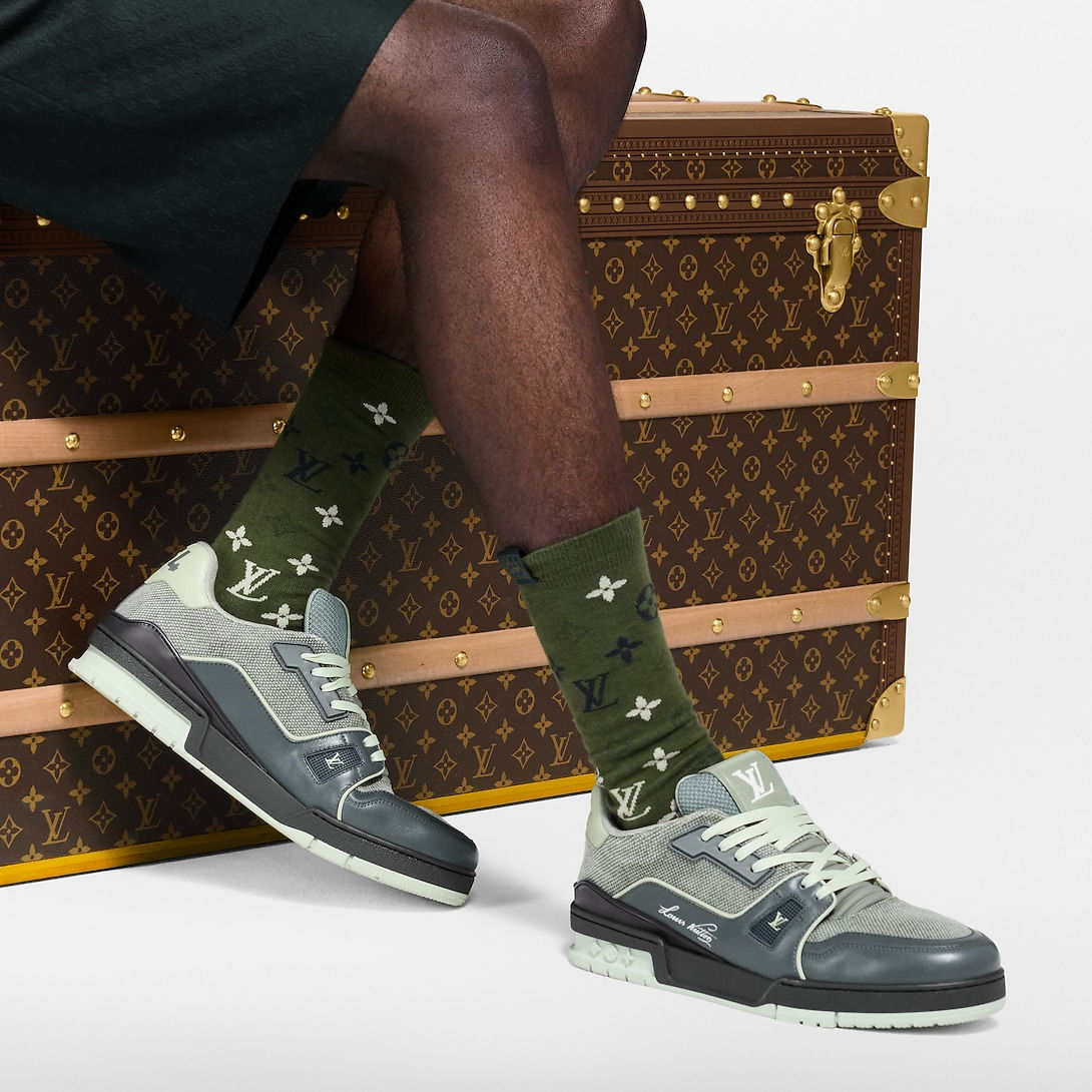 LV Trainer Designer Sneakers Waterproof Nubuck Leather