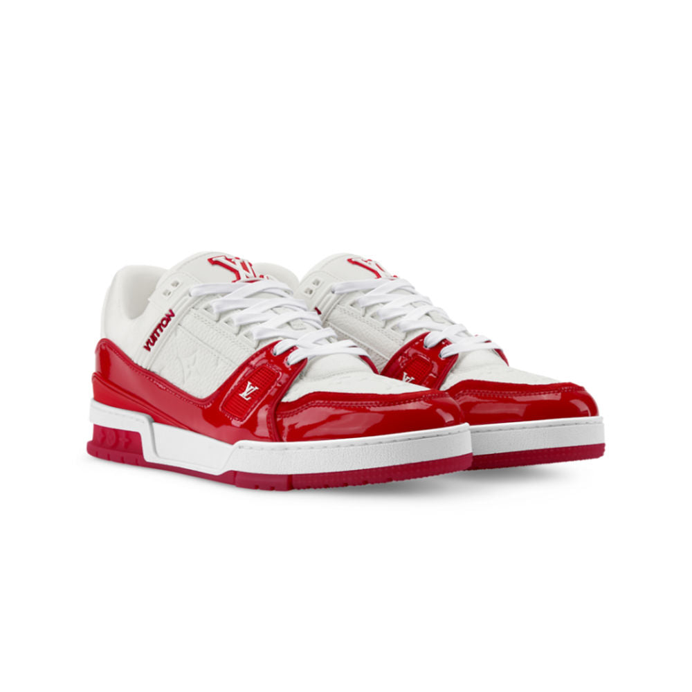 LV Trainer Designer Sneakers Red