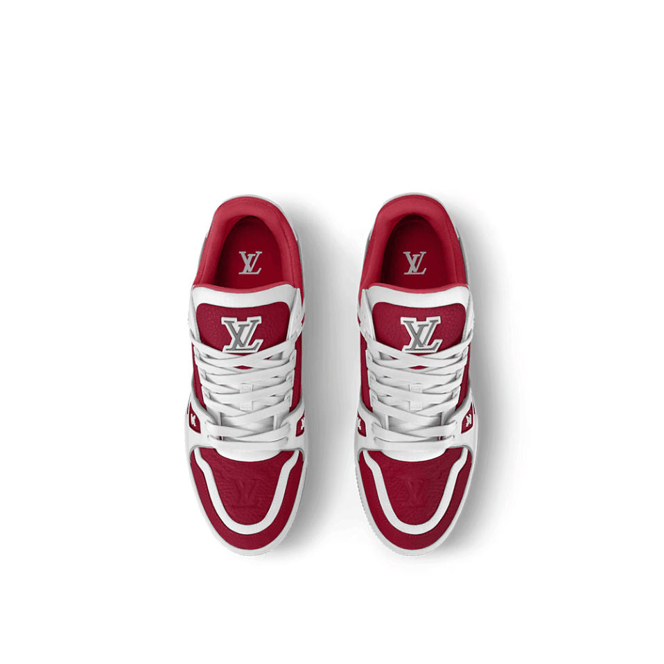 LV Trainer Designer Sneakers FireBrick