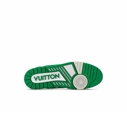 LV Trainer Designer Sneakers Green Monogram