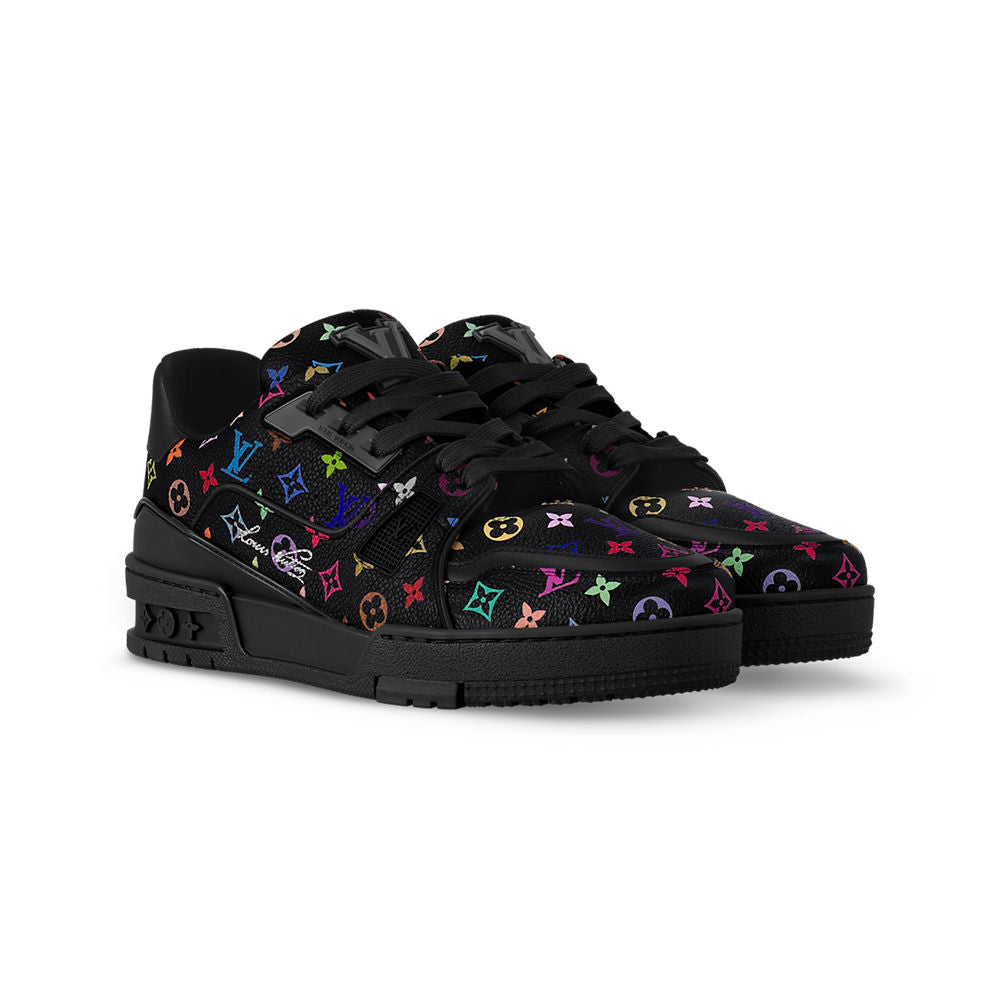 LV Trainer Designer Sneakers Black Murakami 2025 Collection