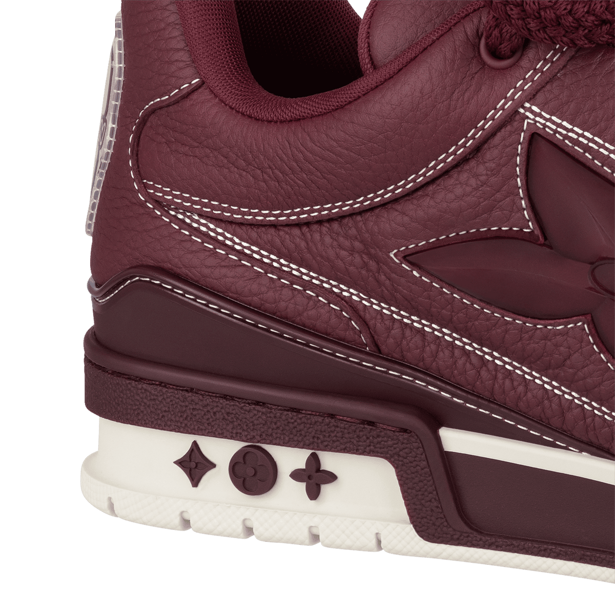 LV Skate Designer Sneakers Burgundy Monogram Flower