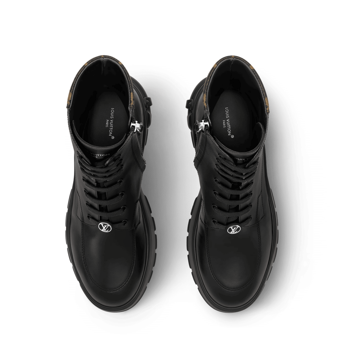 LV Squad Lace-up Ankle Boot Black Calf Leather 1AICA2