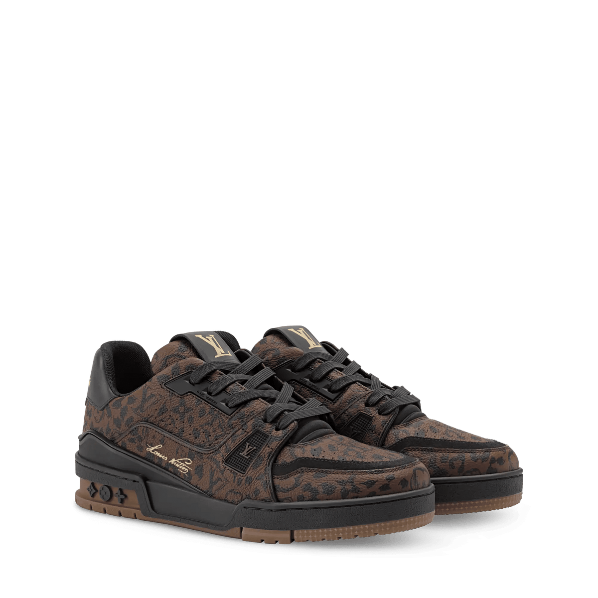 LV Trainer Monogram Leopard Grained Calf Leather Sneaker 1AJJV7