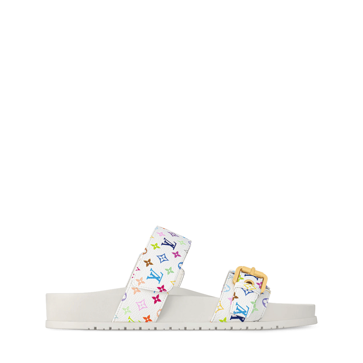 Bom Dia Flat Comfort Mule White Monogram Multicolore Canvas 1AJLIH