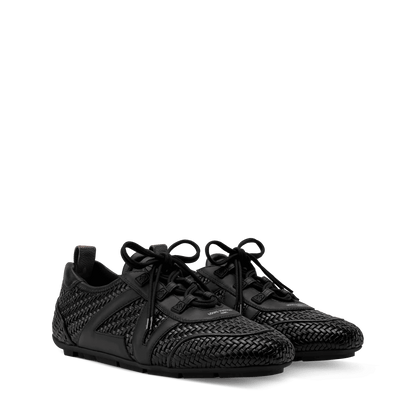 LV Sneakerina Black Braided Lambskin Sneaker 1AJZI3