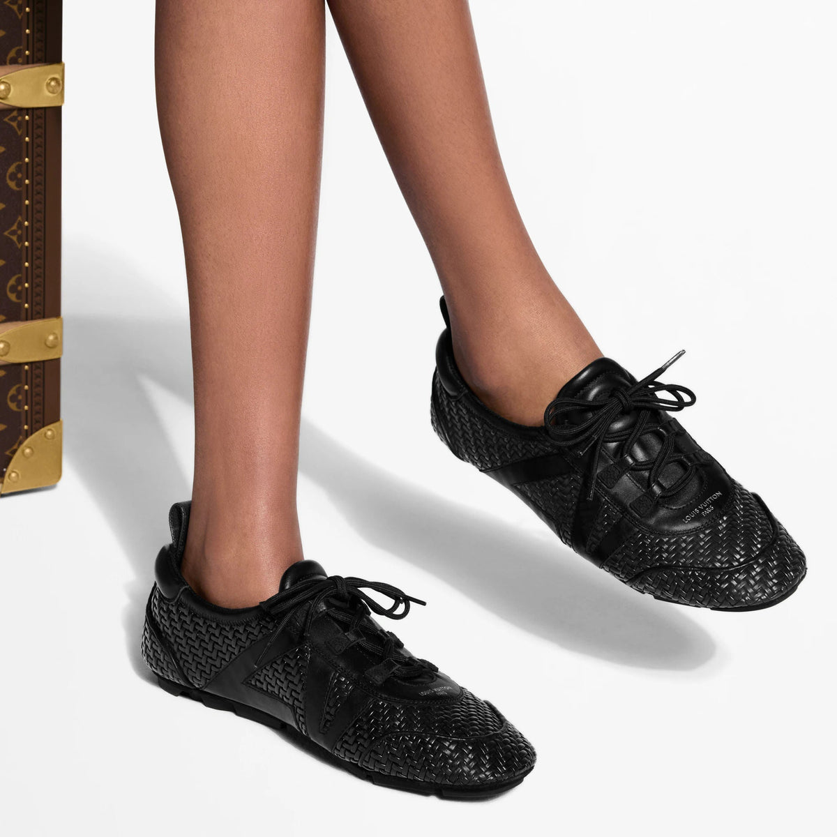 LV Sneakerina Black Braided Lambskin Sneaker 1AJZI3