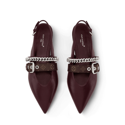 LV Vibe Slingback Flat Ballerina Bordeaux Lambskin 1AICNX