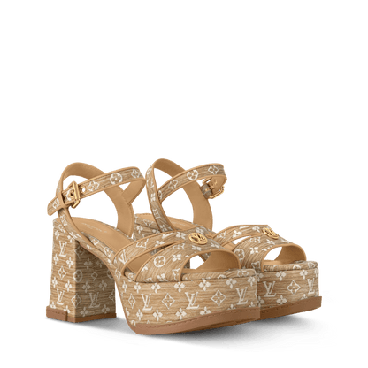 Maya Platform Sandal Natural Monogram Raffia 1AHOEH
