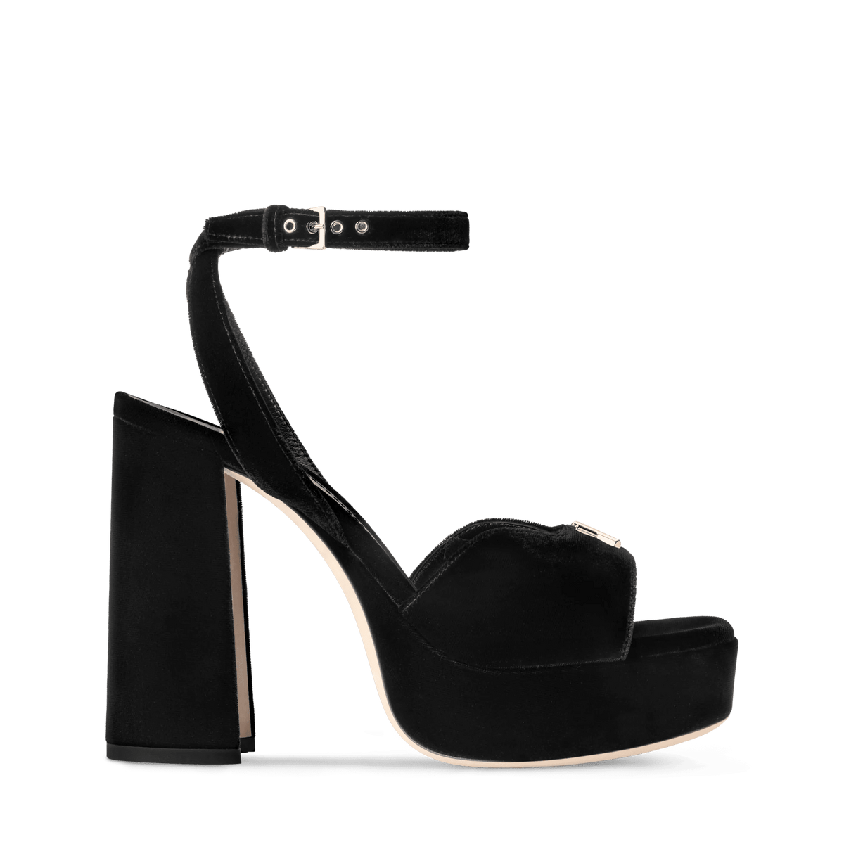 Swing Platform Sandal Black Velvet 1AICSA
