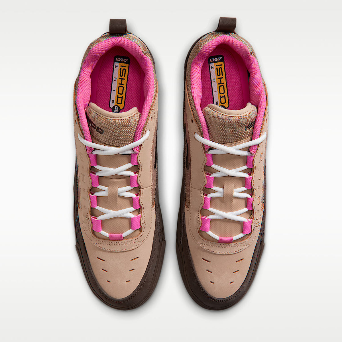 Air Max Ishod Skate Sneakers - Hemp/Pinksicle/University Gold/Baroque Brown