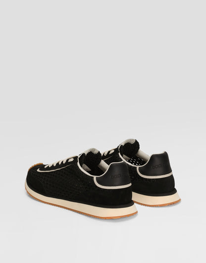 DG Cushion Mixed-Material Italian Sneakers Black