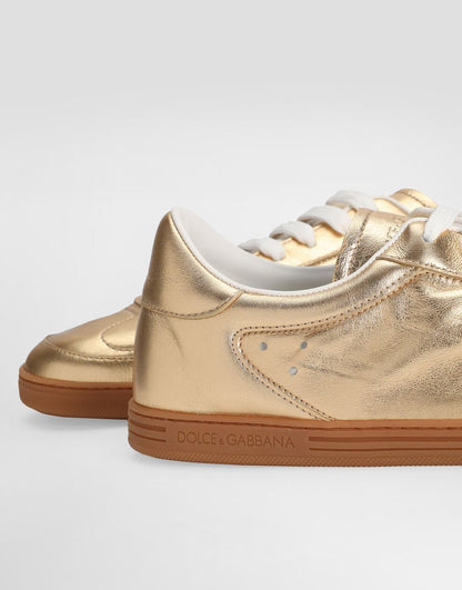 Saint Tropez Men s Foiled Leather Sneakers Gold