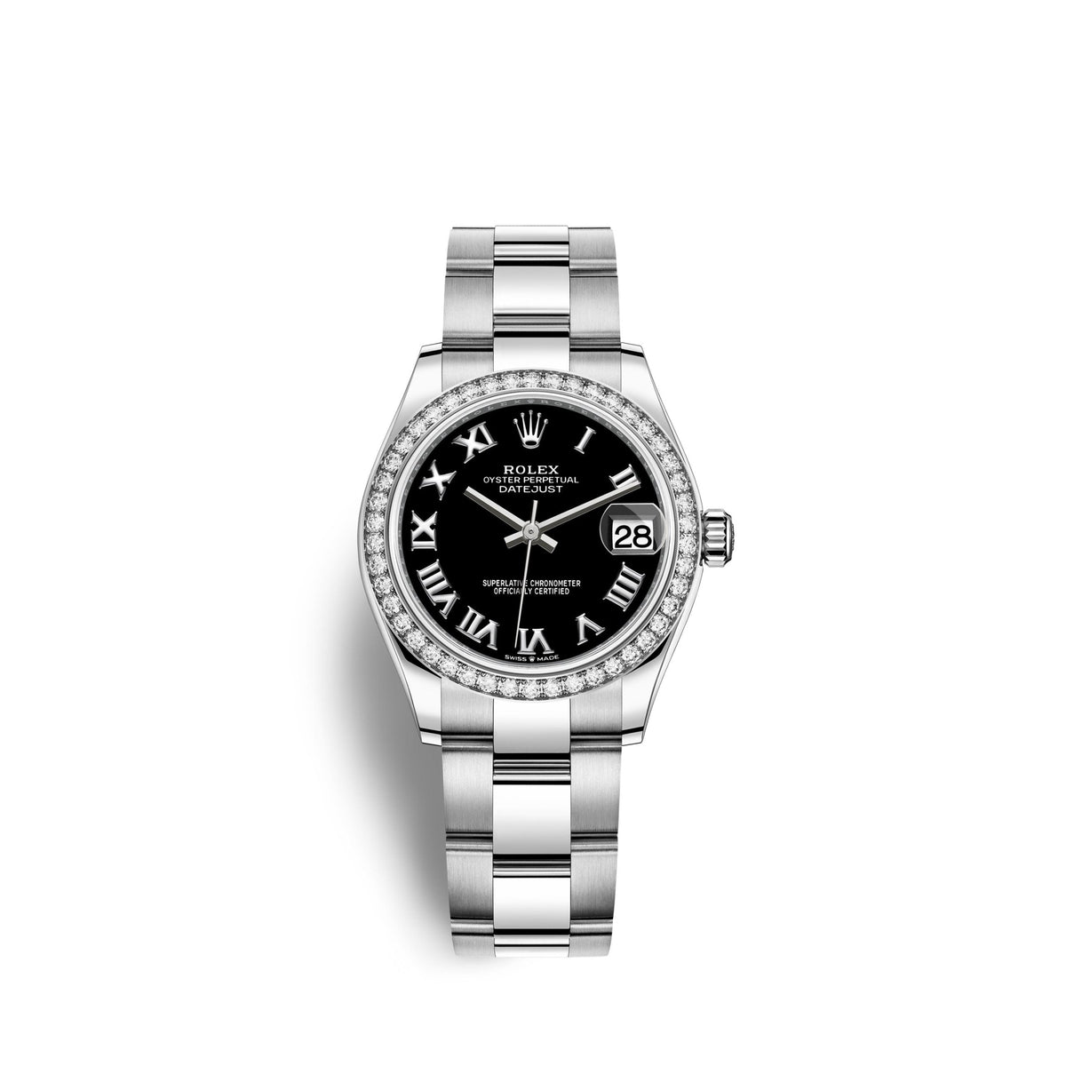 Datejust 31, Oystersteel, 18kt White Gold and diamonds, Ref# 278384RBR-0001
