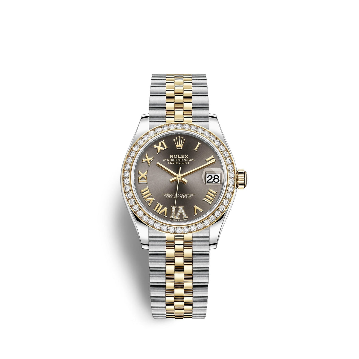 Datejust 31, Oystersteel, 18kt Yellow Gold and diamonds, Ref# 278383RBR-0018