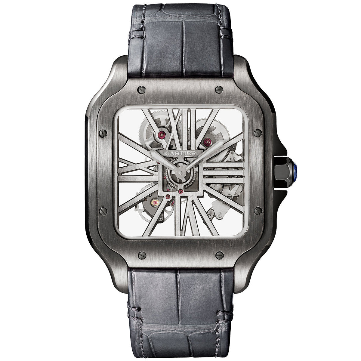 Santos de CT Large Skeleton Black ADLC Men’s Watch