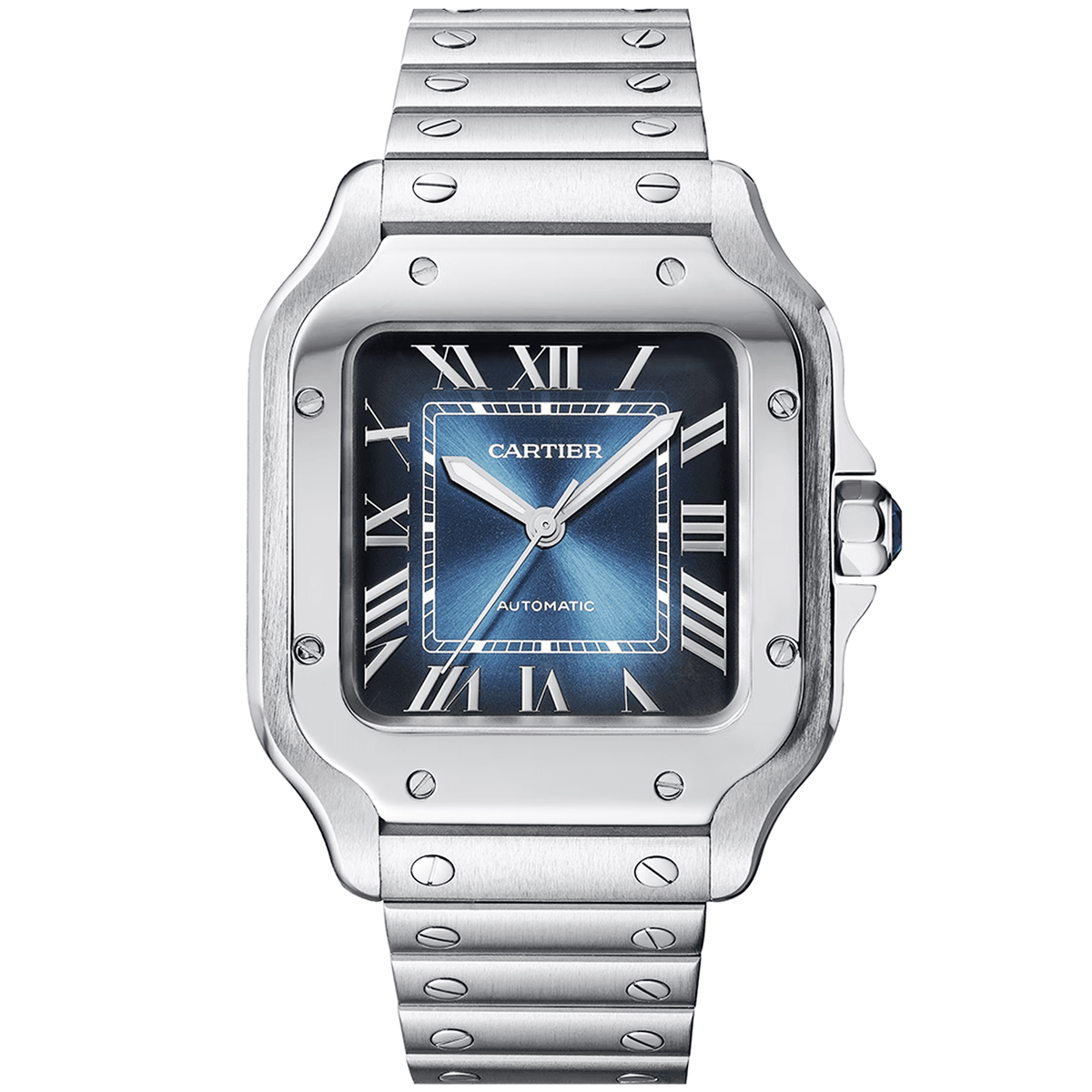 Santos de CT Medium Blue Dial Automatic Bracelet/Strap Watch